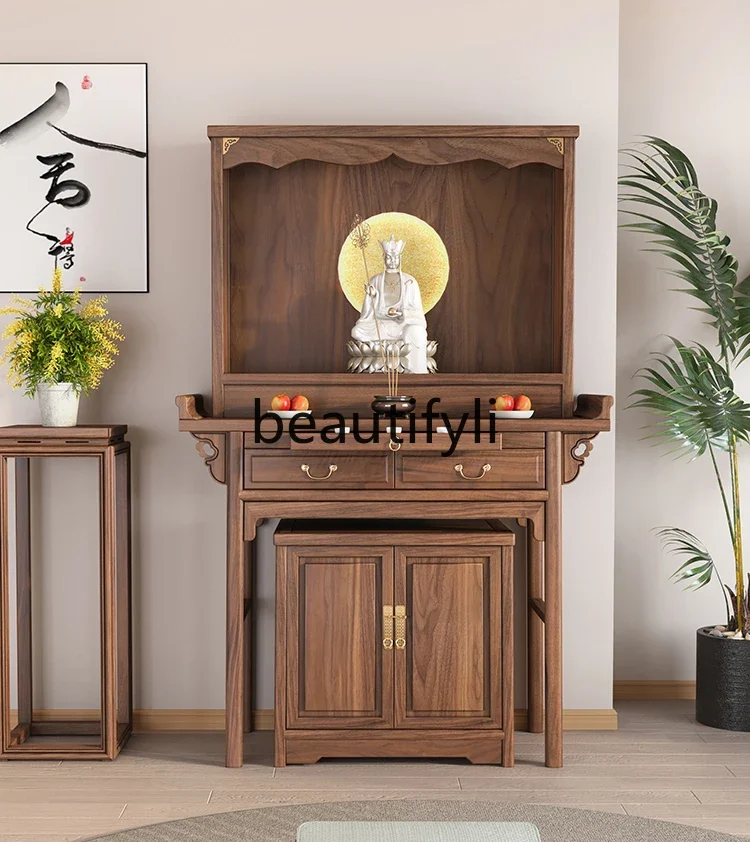 

ss C Incense table Buddhist shrine New Chinese standing cabinet Shrine God of Wealth Tribute table