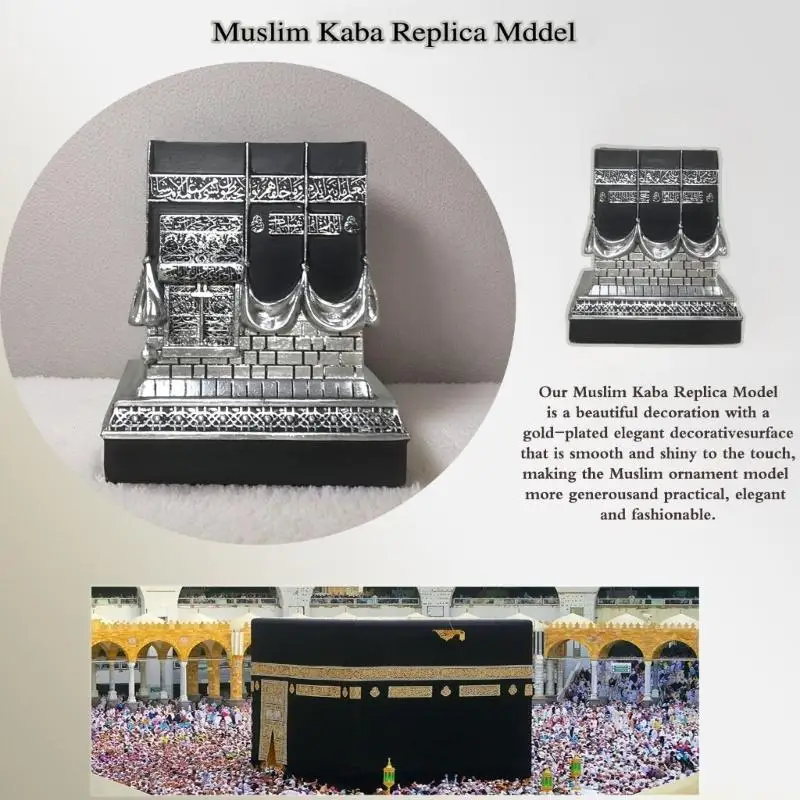 QX2E Kaba Replice Model Islamic Ramadans Showpiece Bookend Eid Gift Collectibles