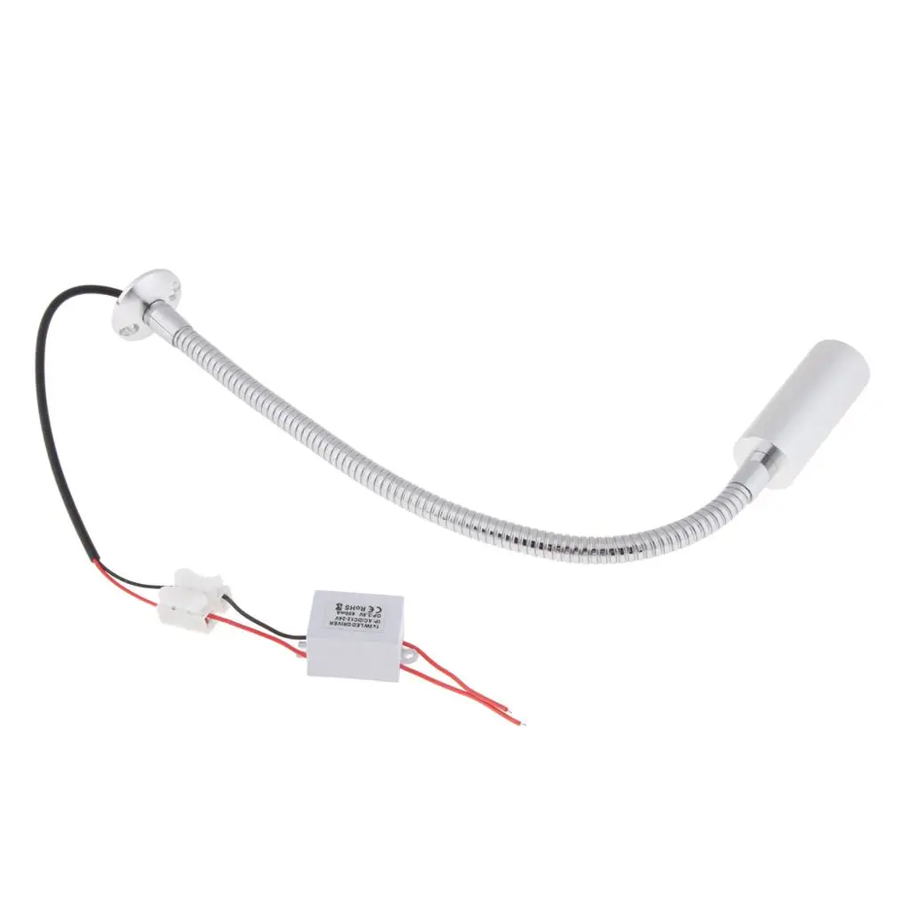 12V 2W Gooseneck LED Reading Lamp Chart/Map Light for Boat Marine Black