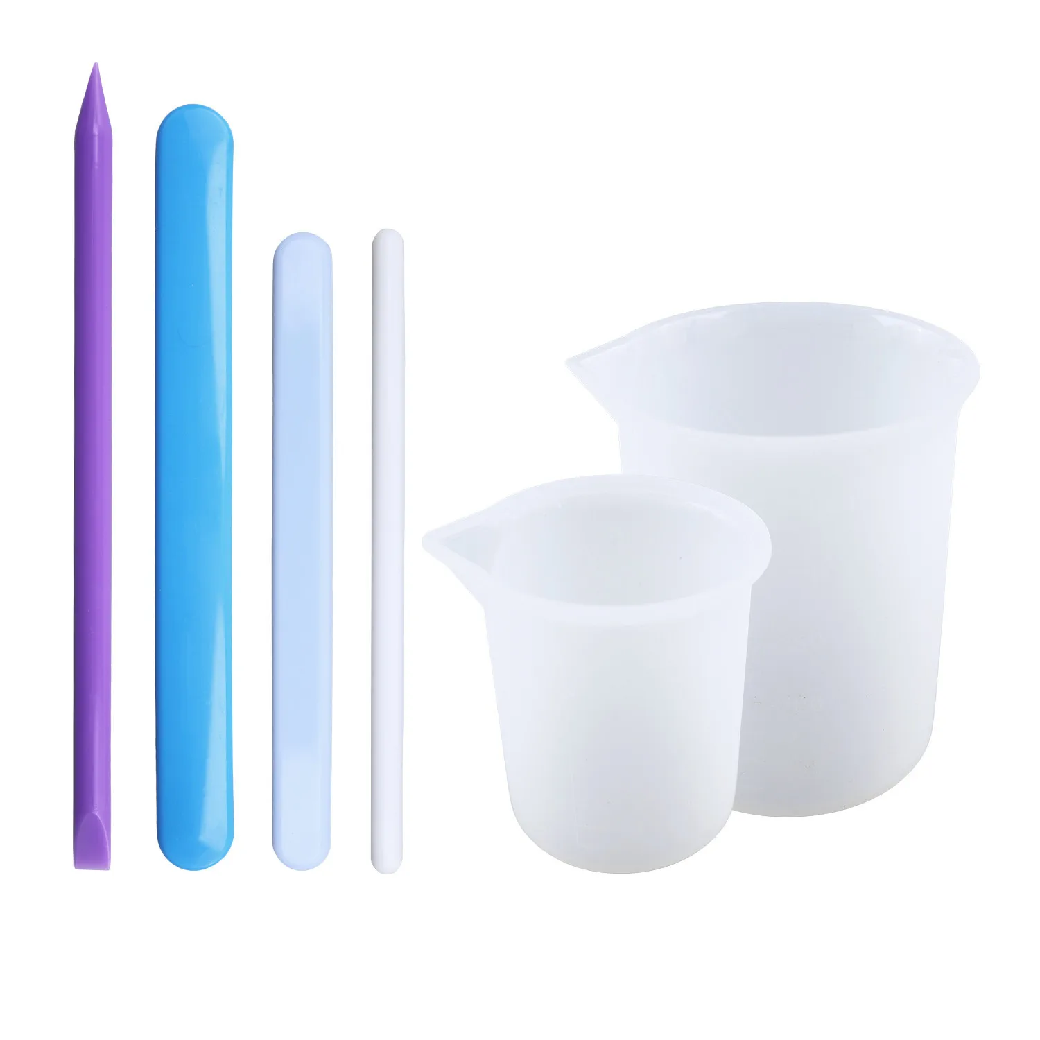 

DIY Crystal Epoxy Dropping Resin Mixing Rod Antifoam Rod Kit Set Reusable Silicone Tools