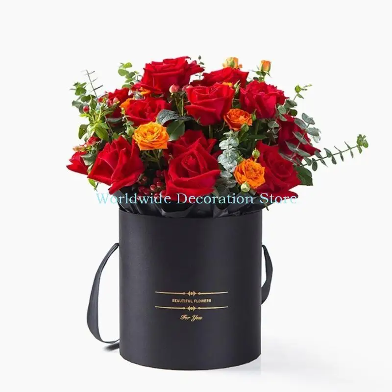 Q39B Runde Rose Blumenverpackung Boxen Dekorationen Valentinstag Geschenke Lieferungen