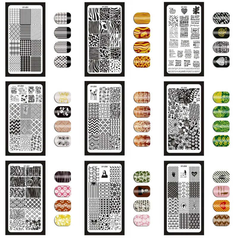 Nail Plate XY-Z32 Nails Printing Template  Xmas Tree Jingle Bell Deer Image Nail Painting Steel Plate 6*12 Nail Stamping Plates