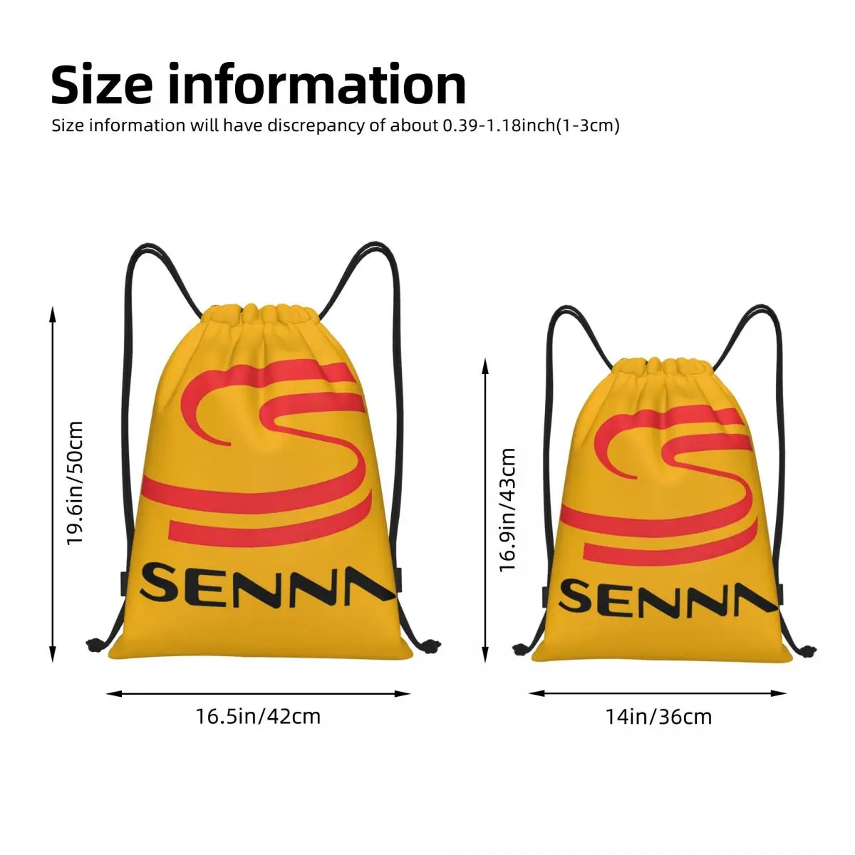 Ayrton Senna Racing Cars Logo Drawstring Backpack Sports Gym Bag String Sackpack for Working Out