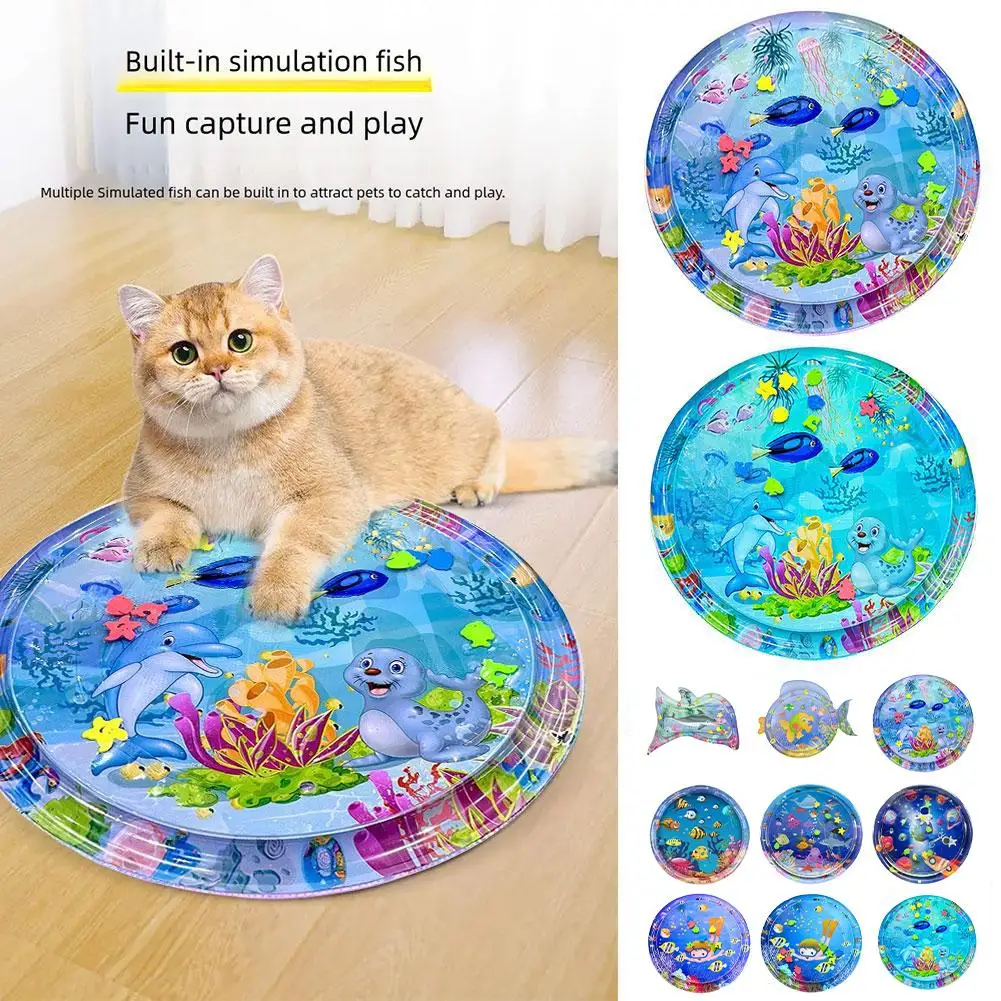 Tappetino di raffreddamento per animali domestici tappetino per giochi d'acqua in PVC letto gonfiabile per cani adatto per cani di piccola taglia gatti per tutte le stagioni