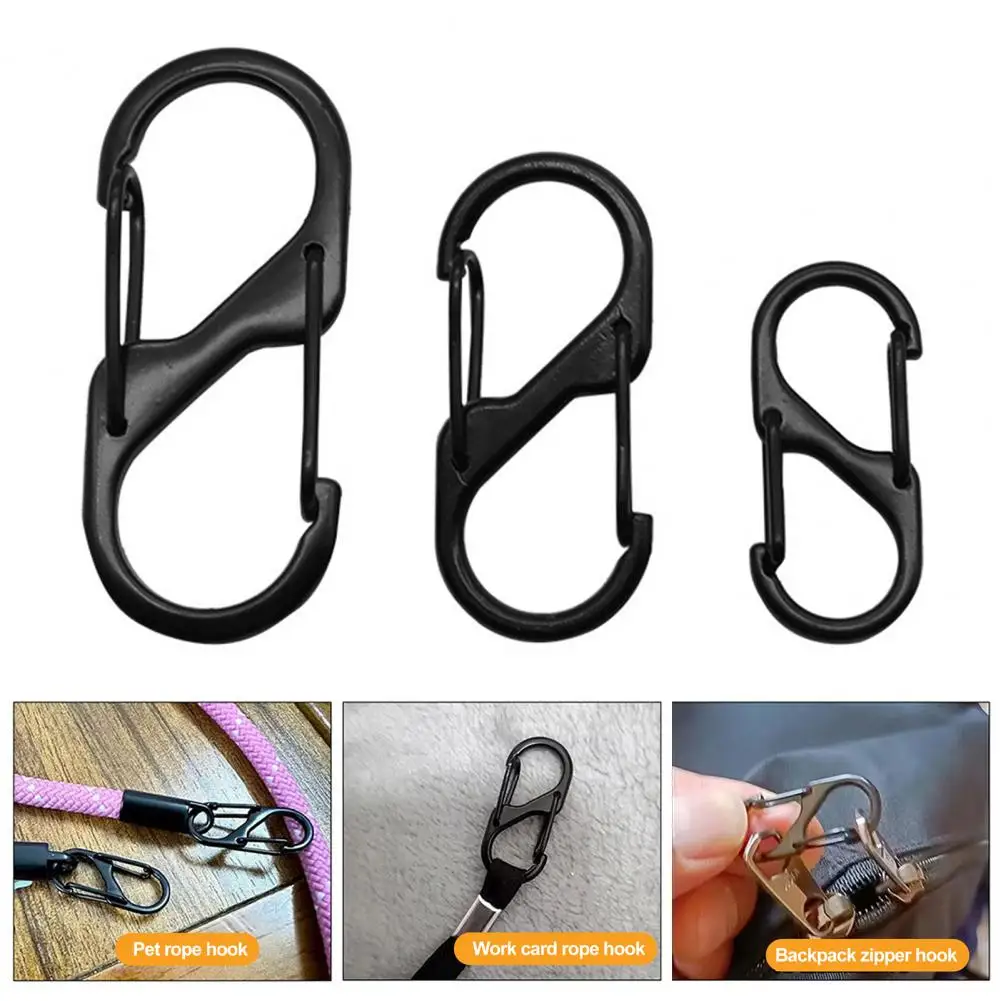 

S Shaped Clip Portable Keychain Clips Small Alloy Hooks for Camping Gear 30pcs S-shaped Carabiners Tiny Clip Attachments Zinc