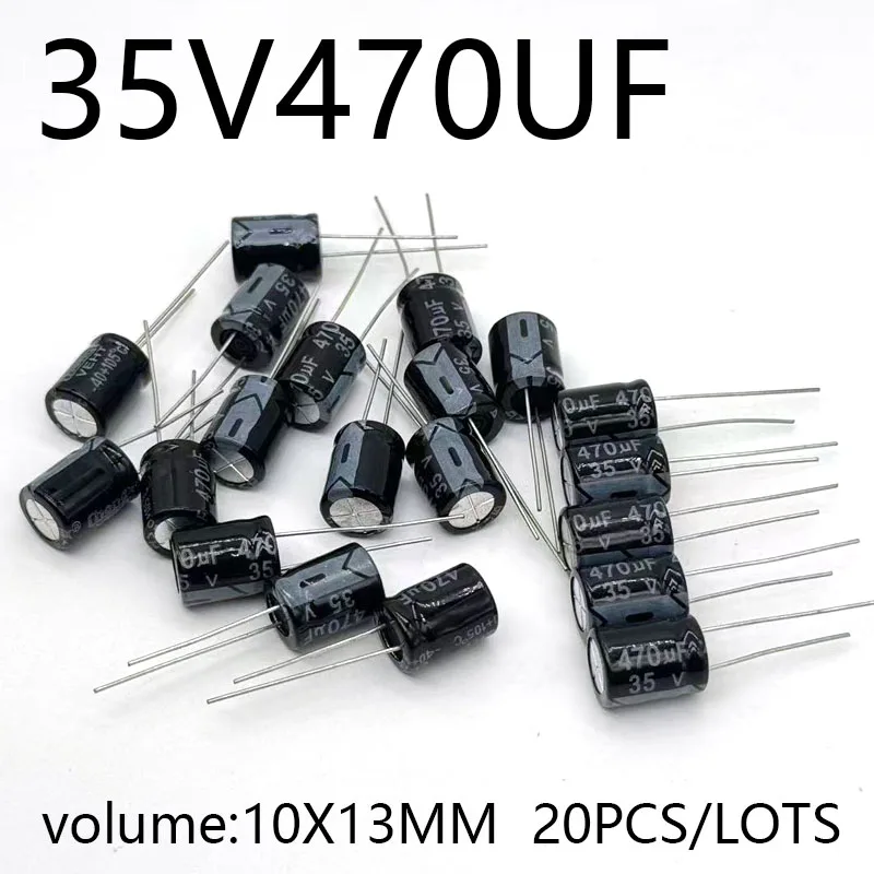 20pcs/lots 35V470UF 10*13MM High Frequency Low Impedance Aluminum Electrolytic Capacitor 35V470UF
