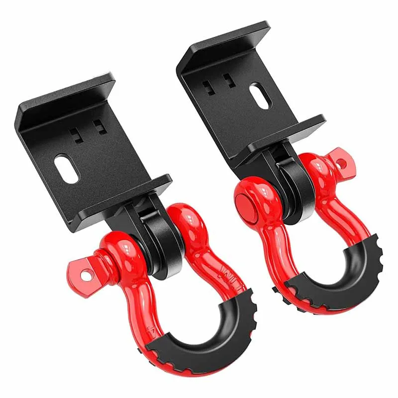 

Front Demon Tow Hook Bracket w/ 3/4" Shackles for Toyota Tacoma 2009-2023 - D-Ring Receiver Mount Kit