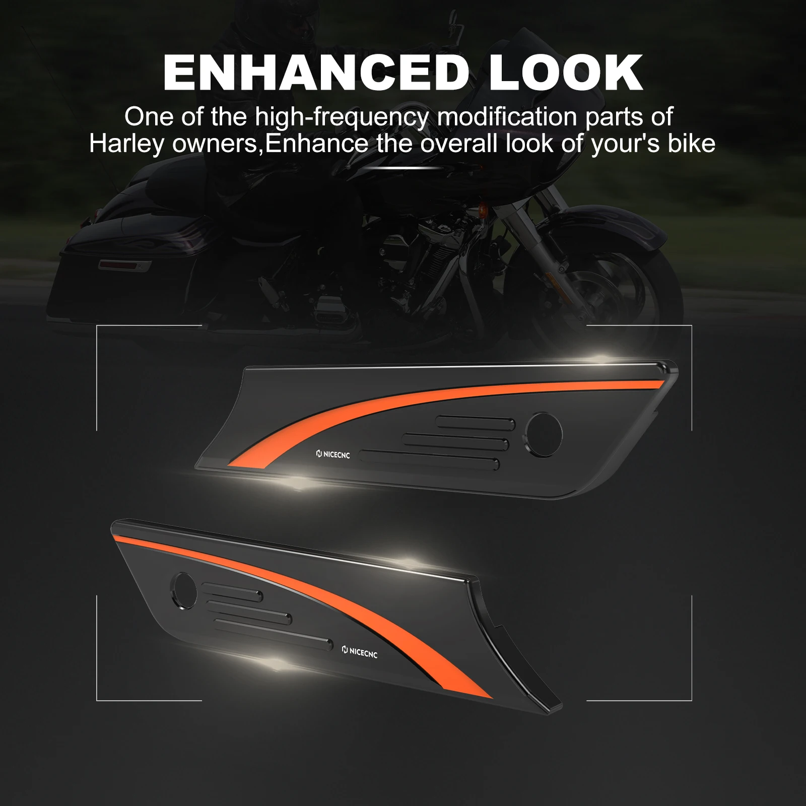 Motorcycle Saddlebag Latch Covers for harley Road Glide	FLTRX 2015-2023 Street Glide FLHX 2014-2023 Road King FLHR 2014-2022