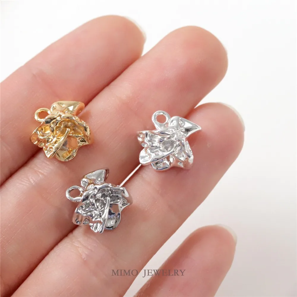 

1PCS 12x12.8mm Copper Plated with Real Gold, Cold Style, Irregularly Shaped Paper Ball Pendant, DIY Handmade Accessory