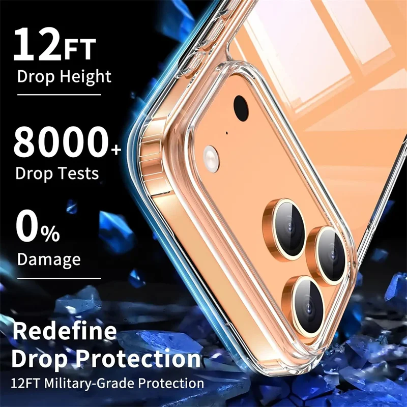 Funda ultrafina transparente de TPU para iPhone 17 Pro Max 16 15 14 13 12 11 Pro Max Plus 17 Air 16E, silicona suave transparente 3