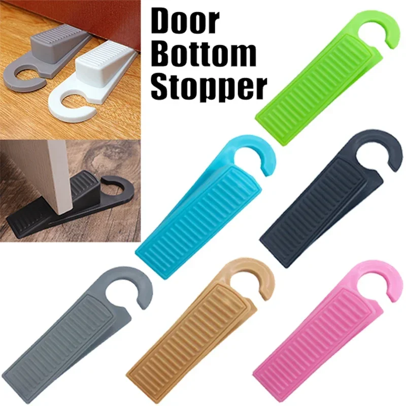 Rubber Wedge Door Stop Stopper Holder Guard Shock Absorbent Safety Protector Home Office Door Rear Retainer Anti-collision Pad