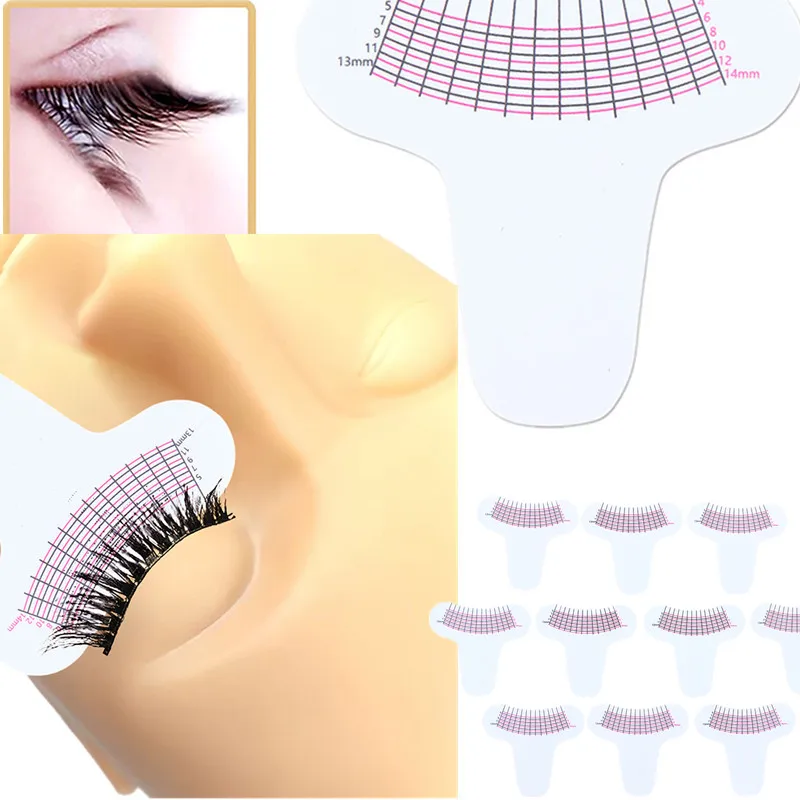 10 قطع من مسطرة قياس طول الرموش المحمولة من البلاستيك الناعم أداة مكياج الحواجب لنمو تمديد الرموش #1