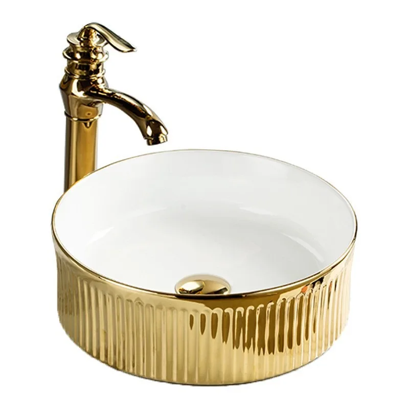 Toilet ceramics, art household electroplating table ingle n hotel light luxury wash basin