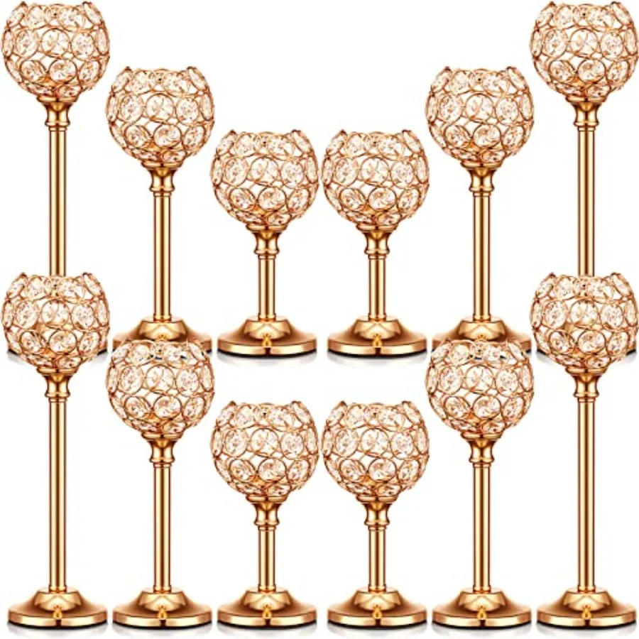 

Pack Crystal Candle Holders or Candle Holders Bulk Tealight Candlestick Crystal Candelabras for Wedding Party Valentine Christm