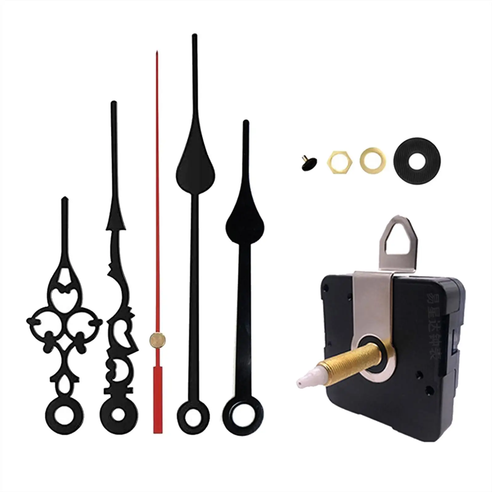 Replacement Clock Movement Mechanism Set Long Shaft Pointers Large Hands DIY Parts for Wall Clock Repair