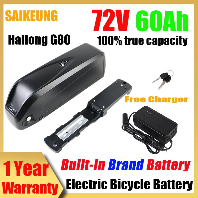 

Hailong Max 72v 20ah 30ah 40ah 50ah 60ah Electric Bicycle Conversion Kit 60v 48v 500w Batterie 72v 3000w 18650 Lithium Battery