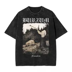 Burzum Blow The Trumpet Washed T Shirts Streetwear Hip Hop Casual T-Shirts Tees for Men Women Short Sleeve Harajuku Summer