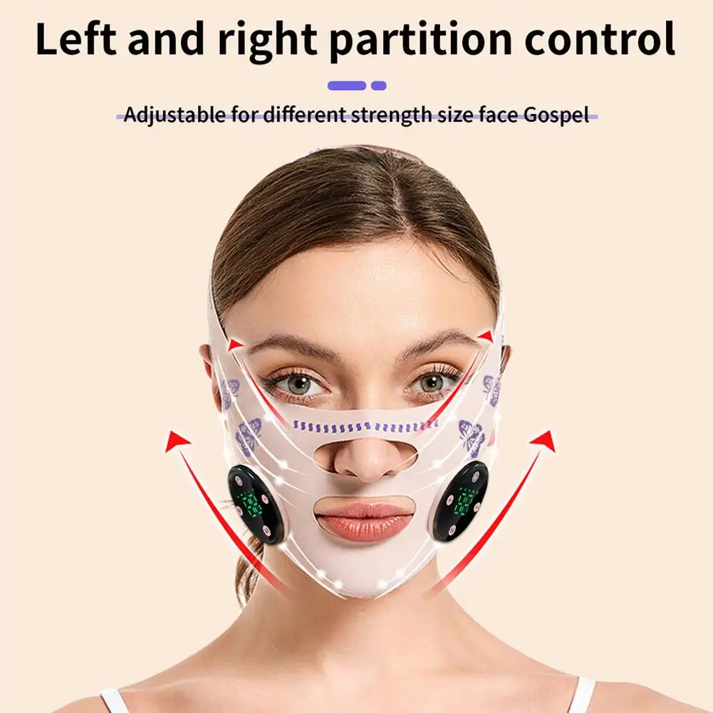 Electric EMS Face Contouring Mask Head Massage V Line Chin Charging Facial Slimming Double Shaping Mask Reduce Lifting USB H0P2