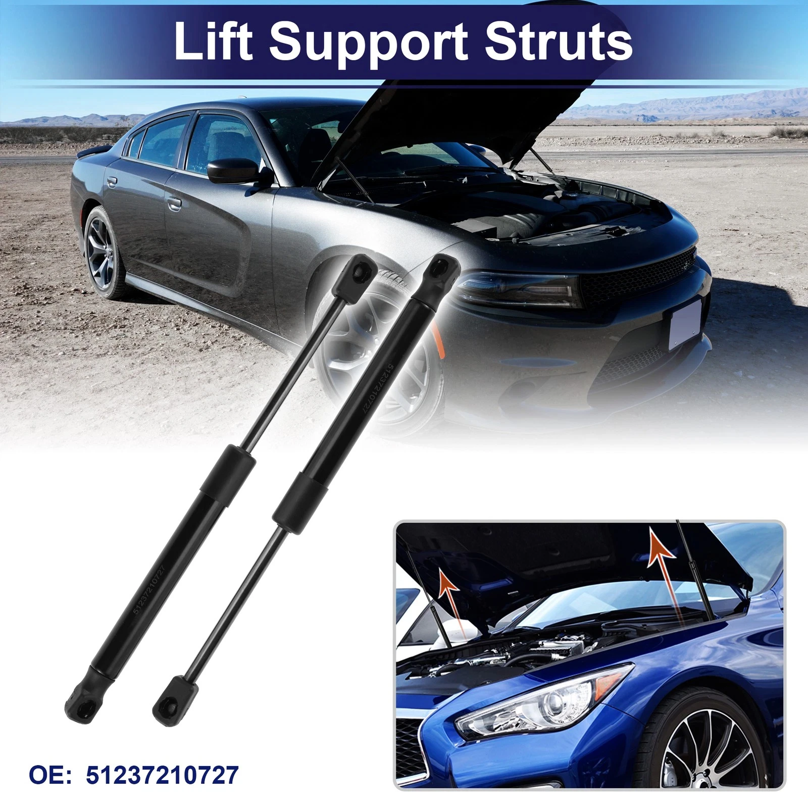 

51237210727 2 шт. Амортизаторы капота (газовые упоры) для BMW X3 F25 2010-2018 годов