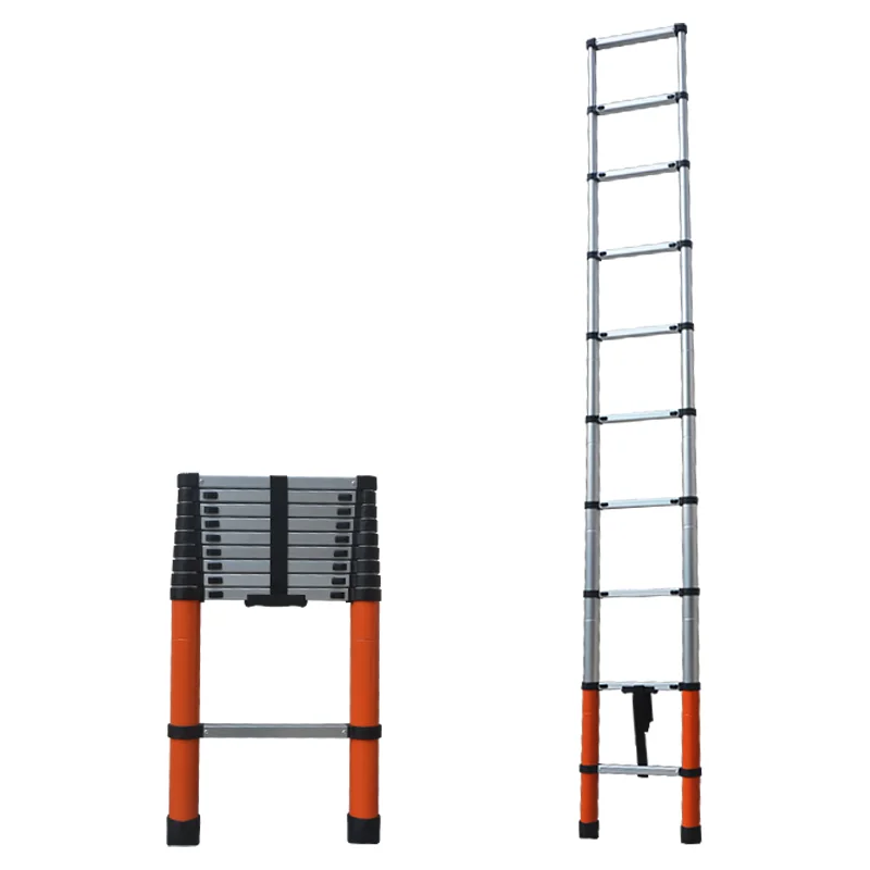 

Modern industrial 4.3-meter aluminum A-type straight telescopic ladder portable certified folding ladder