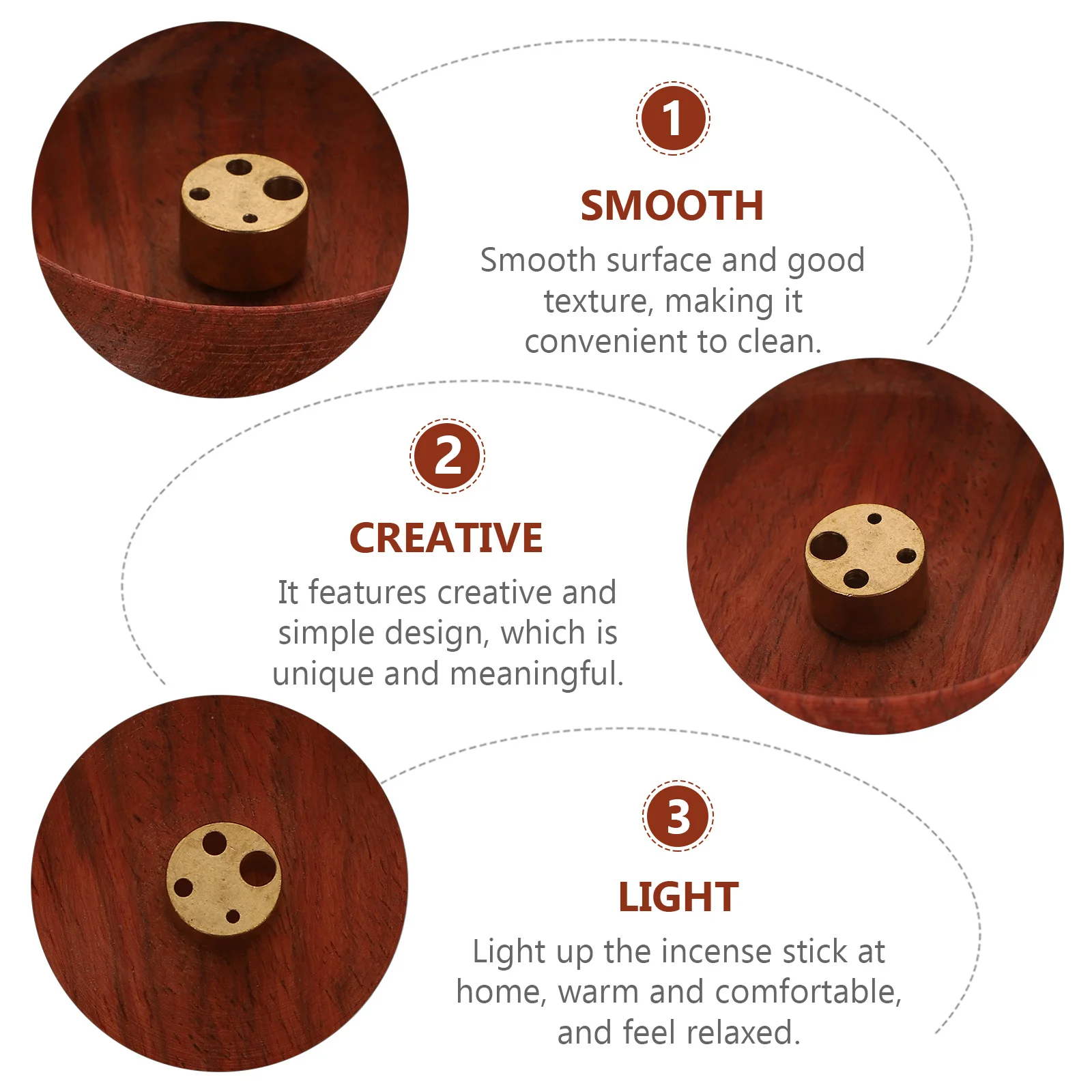 1Pcs Rosewood Incense Holder Bowl Natural Material Desktop Decoration Simple Household Censer Chic Incense Base