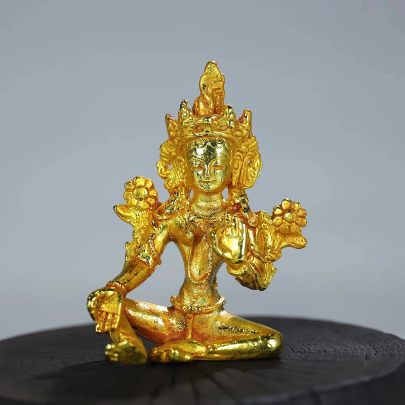 

Collect China Tibet Auspicious Feng Shui Gilt Copper Small Buddha Statue