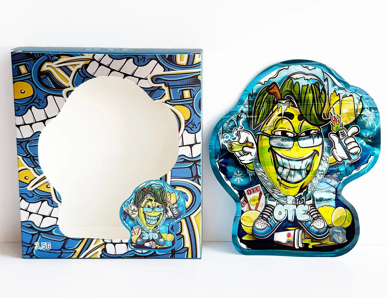3.5 Gram Special Irregular Display Pack Box Set With 3.5g Plastic Mylar Bag Storage Packaging Paper Pouch Kit Case Combo Package
