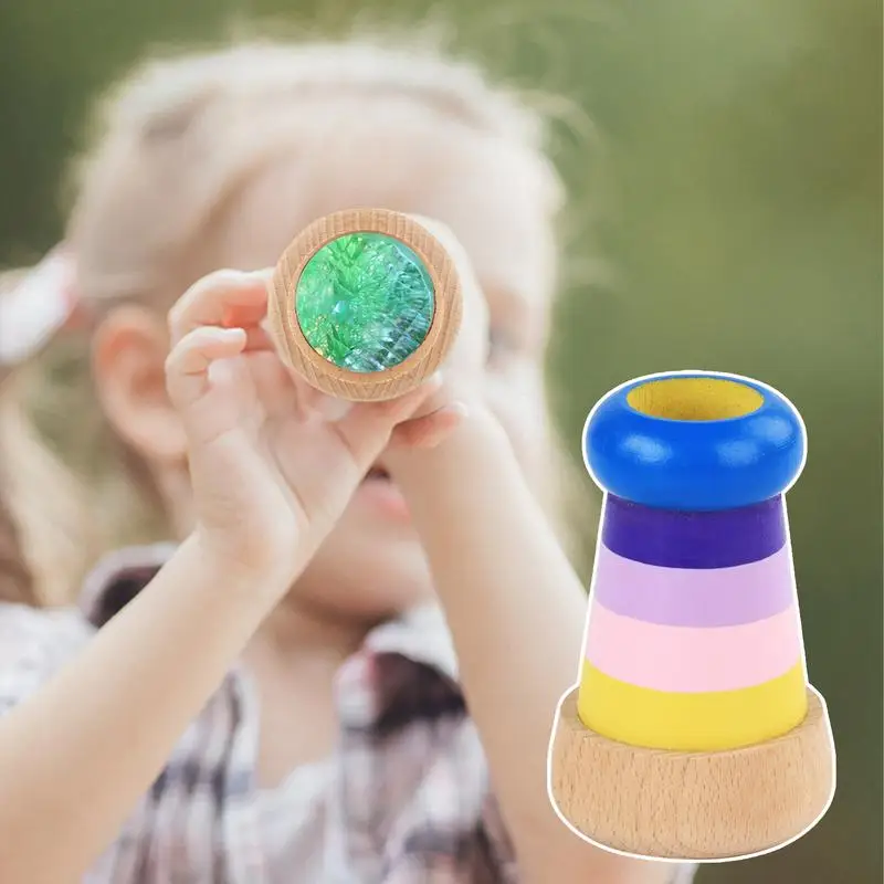 子供回転万華鏡マジック変更可能な調整可能なファンシーカラーの世界のおもちゃ木製子供キッズクラシック知育玩具