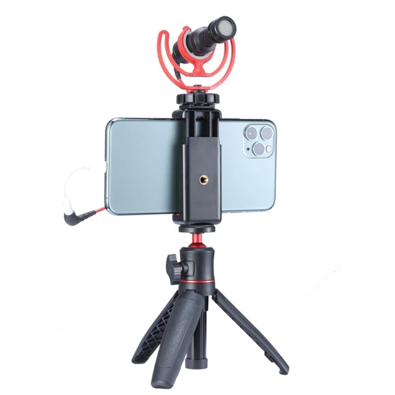 Dropship Phone Holder Stand Rack for Tripods with Cold Shoe Adjustable Width 56-83mm Grip