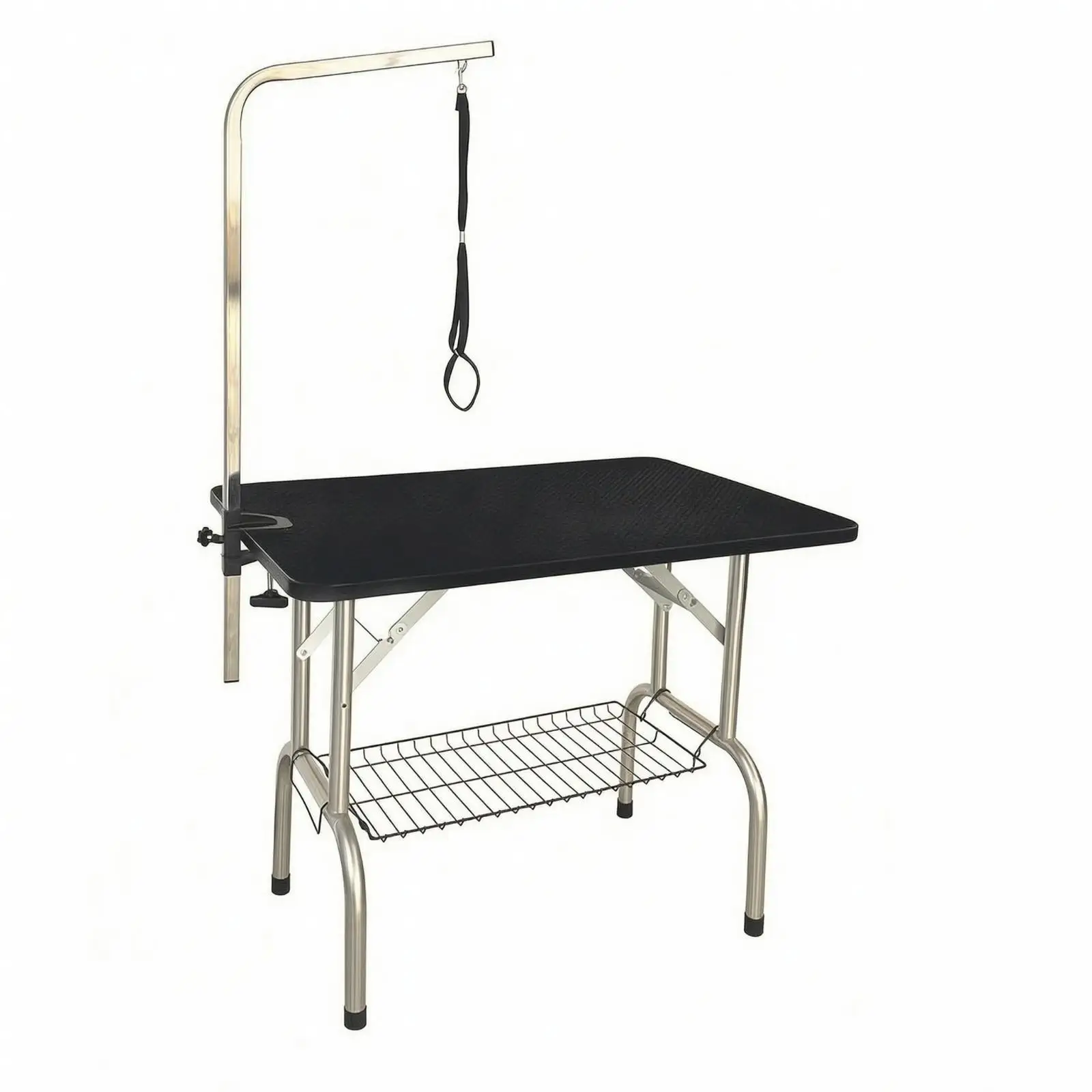 Dog Grooming Table with Shelf Foldable Folding Grooming Table Furniture Portable Anti-Slip for Pet Groomers