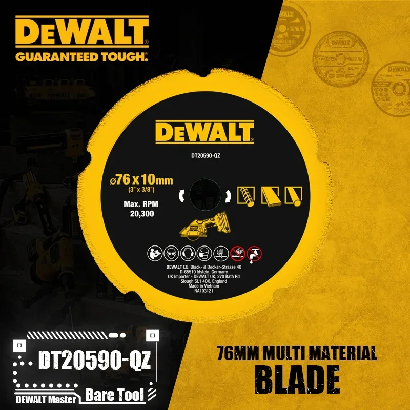 DEWALT DT20590-QZ 76MM Multi Material Blade DT20591-QZ Diamond Tile Blade DT20592-QZ Steel Cutting Blade 3PK For DCS438