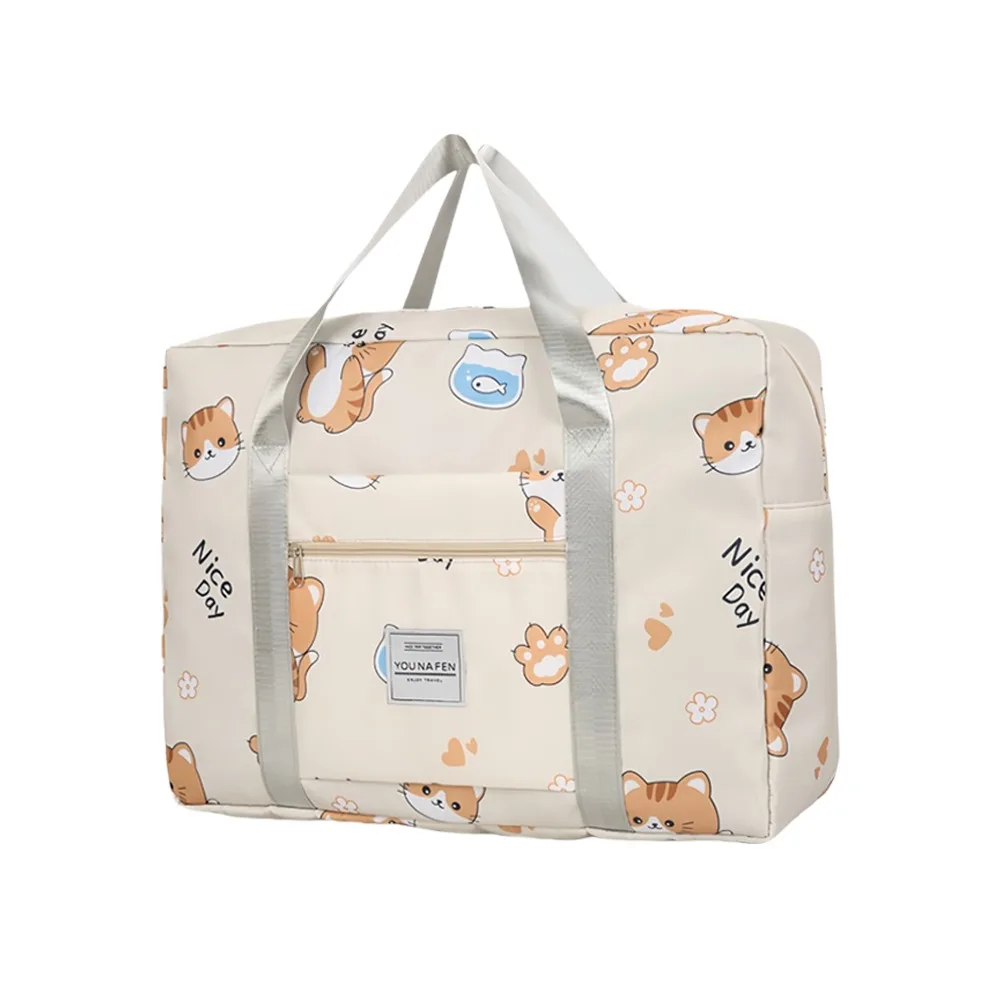 

Oxford Cloth Student Quilt Storage Bag Casual Large Capacity Zipper Duffel Bag Cartoon Foldable Handheld Storage Bag Travel