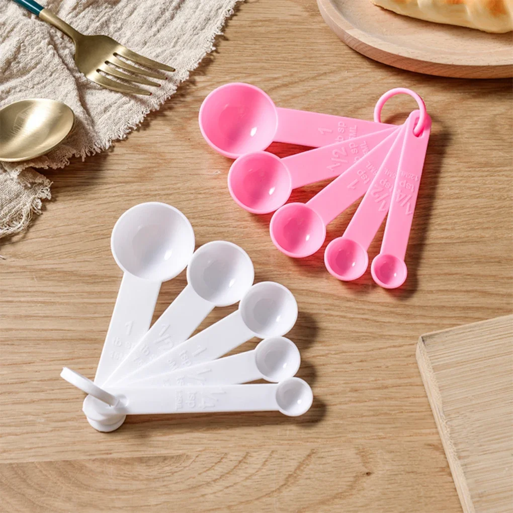 5PCS/Set PP Measuring Spoons Plastic Flour Oil Spices DIY Baking Cooking Tool with Scale Kitchen Gadgets