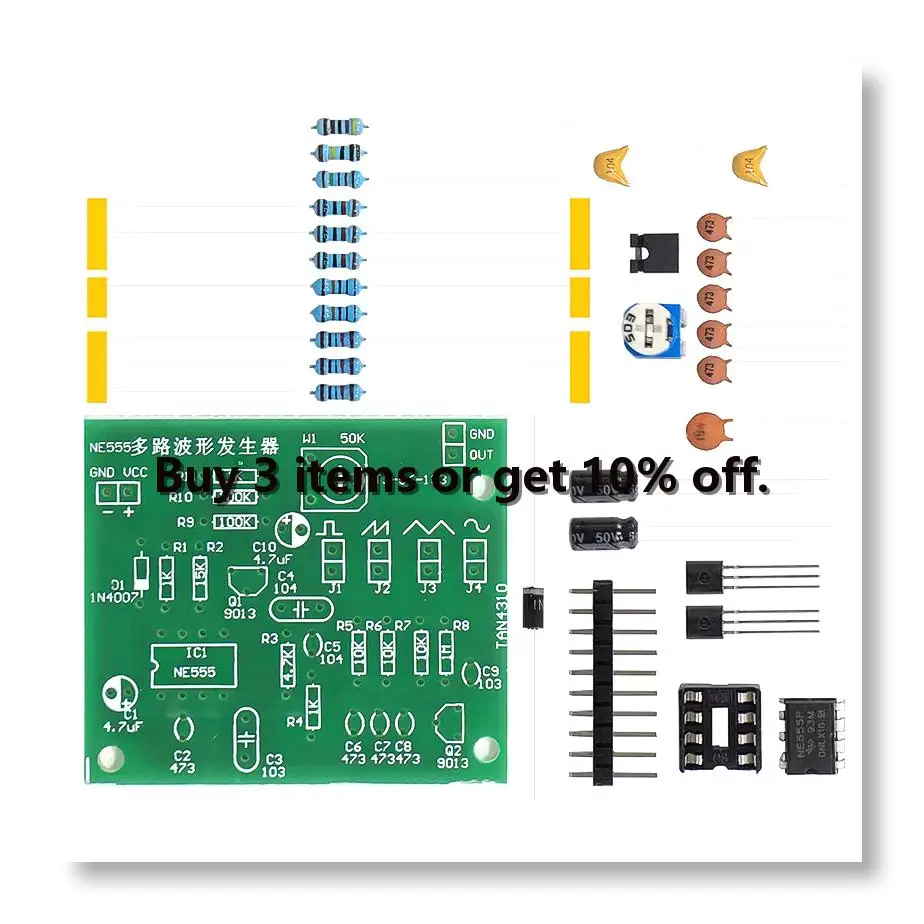 ✤Sine Triangle Square Wave NE555 Multi-Channel Waveform Generator Module DIY Kits