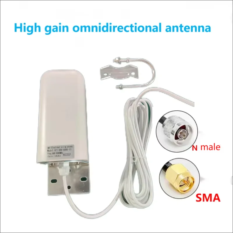 Antena omnidireccional celular de banda ancha impermeable para exteriores 18dBi montaje en pared de alta ganancia 2G/3G/4G/5G LTE/5G