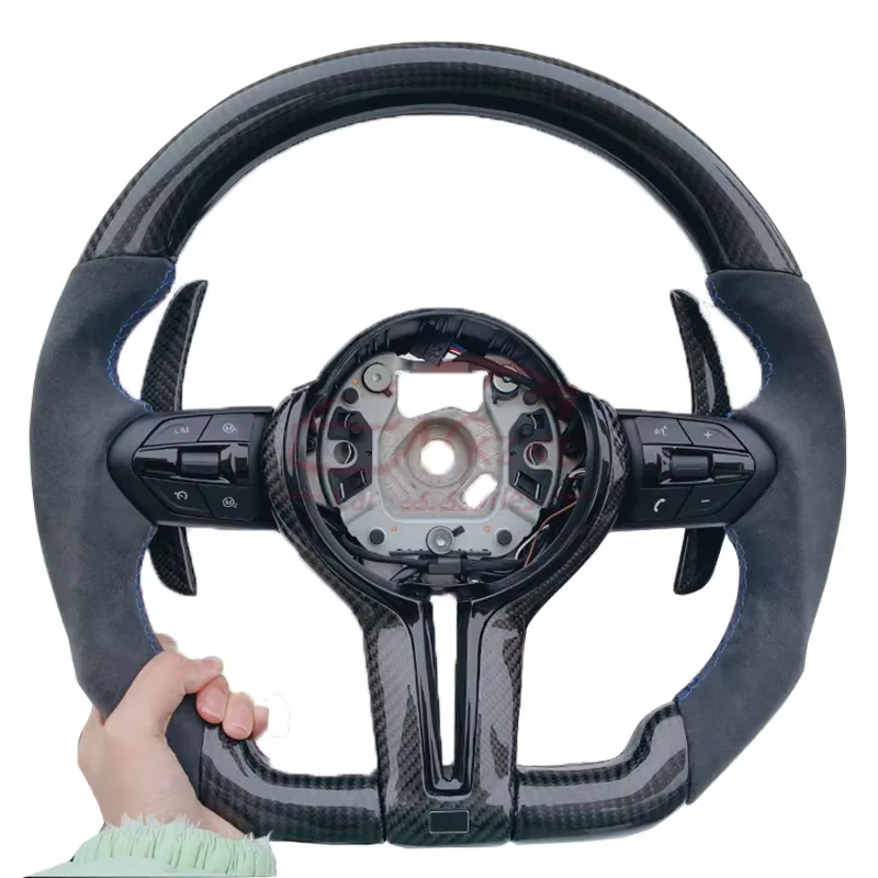 BMW F30 F10 F31 F20 E90에 적합한 카본 파이버 및 스포츠 스티어링 자동차 액세서리//M 로고 조립 스티어링 휠