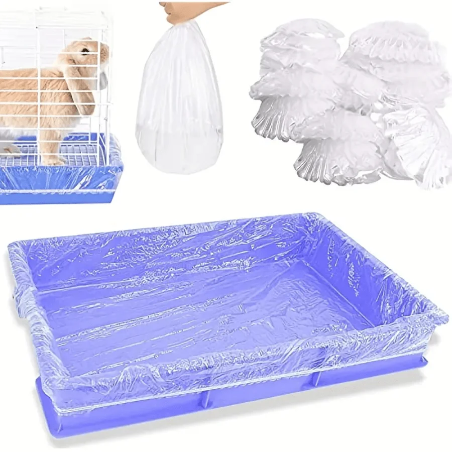 10pcs Disposable Transparent Plastic Liners For Small Pet Cages, Including Bunny Cages, Hamster Habitats And Potty Litter Boxes