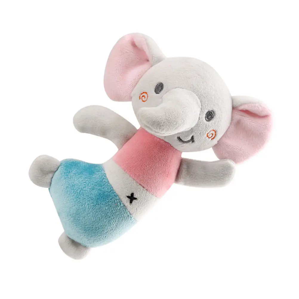 

1Pcs Baby Hand Rattle Lovely Cartoon Animal Soft Comfortable Infant Appease Item Elephant Design Bright Colors Sensory