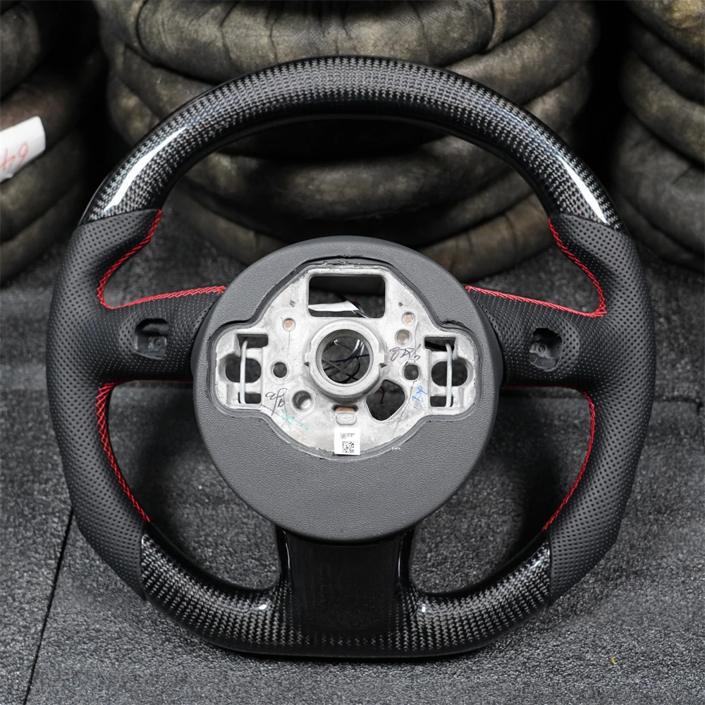 Carbon Fiber LED Car Steering Wheel Kit Suitable For Audi A3 A6 A7 S6 2012 2013 2014 2015 2016 Models Perforated Leather