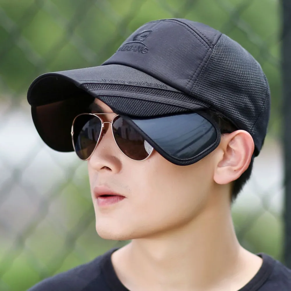 

Mesh Breathable Stretchable Widen Brim Hat Waterproof UV Protection Long Visor Baseball Cap Lightweight Quick-drying