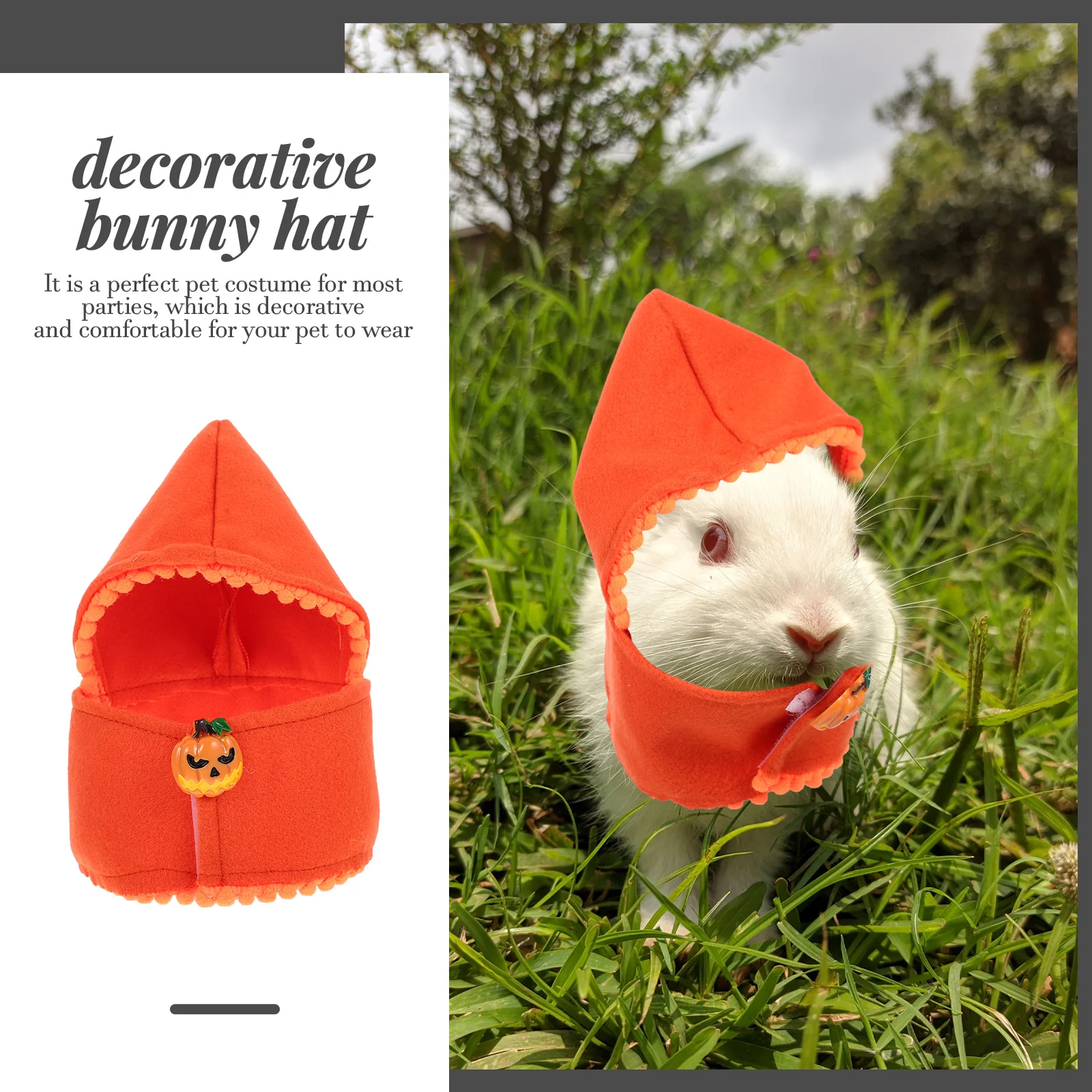 

Pet Bunny Hat Soft Cotton Adorable Rabbit Headwear Small Pet Hat Christmas Halloween Photo Prop Costume Rabbit Clothes