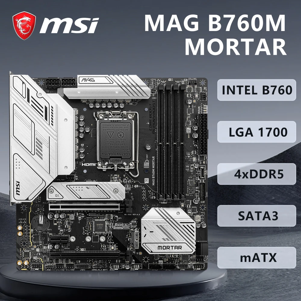 MSI MAG B760M MORTAR Motherboard Supports LGA1700 i9-14900KS i7-14700K i5-14600K CPU INTEL B760 4xDDR5 256GB 2xM.2 1x HDMI mATX