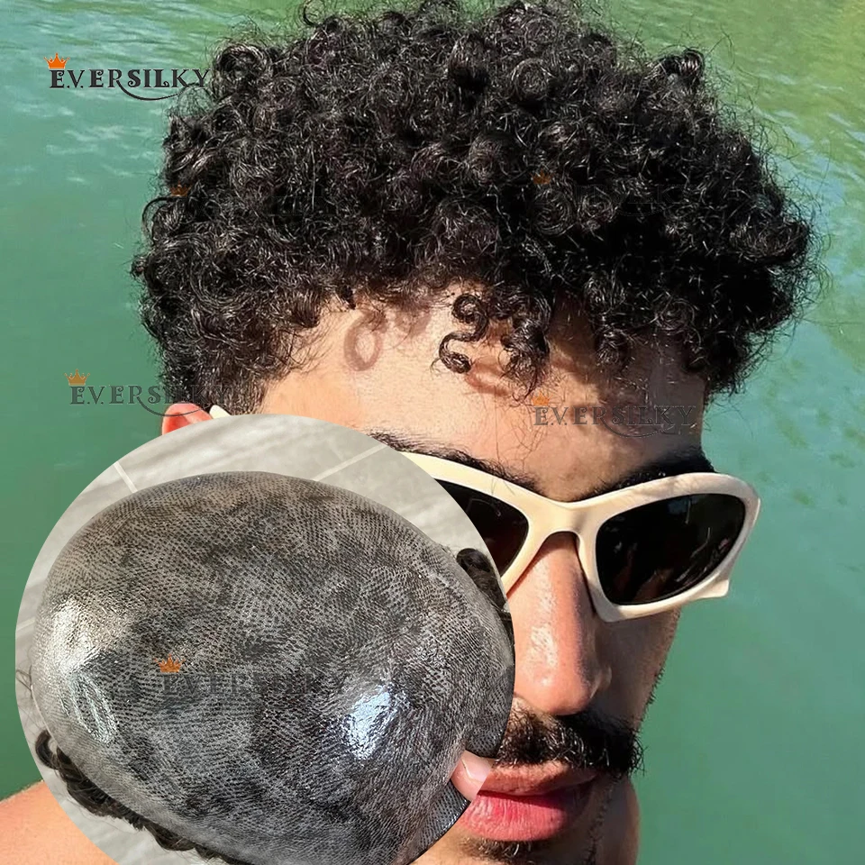 

Афро-мужской вьющийся парик 12 мм, серый, коричневый, черный, супер прочный парик из 100% человеческих волос, полная микрокожа, тонкие мужские сменные протезы из искусственной кожи