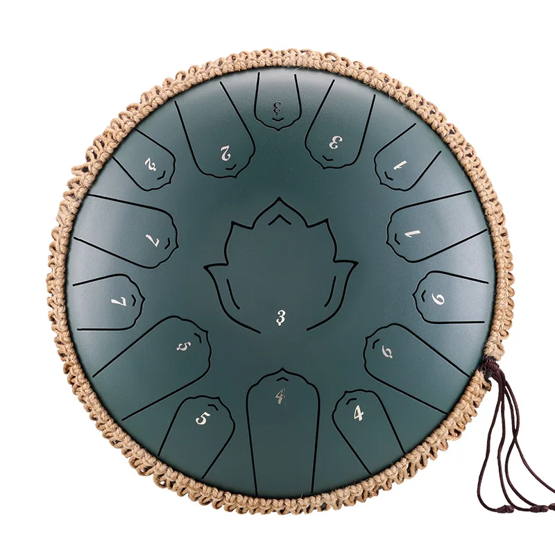 Hluru Music Drum 15 Notes Glucophone Steel Tongue Drum 13 14 Inch 15 Notes C Tone Ethereal Drum Percussion Musical Instruments