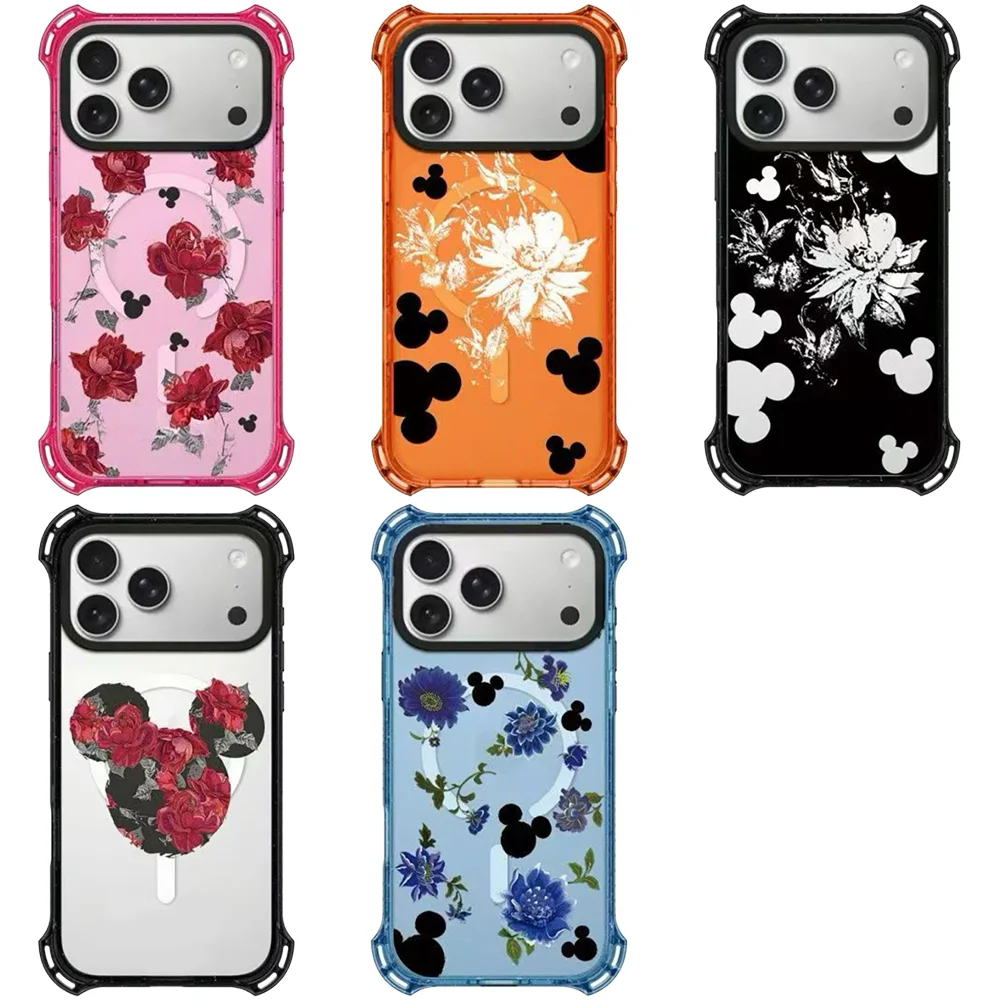 

Flowers Pattern 4 Corner Cover for IPhone 13 14 15 16 17 Pro Max 17Pro Case - Protective Magnetic Case