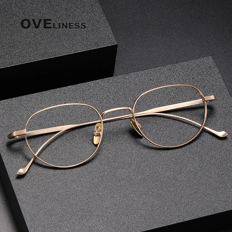 

2024 Vintage Pure Titanium Eyeglasses Frame Men Japan Round Prescription Myopia Glasses Frame Women Retro Luxury Brand Eyewear