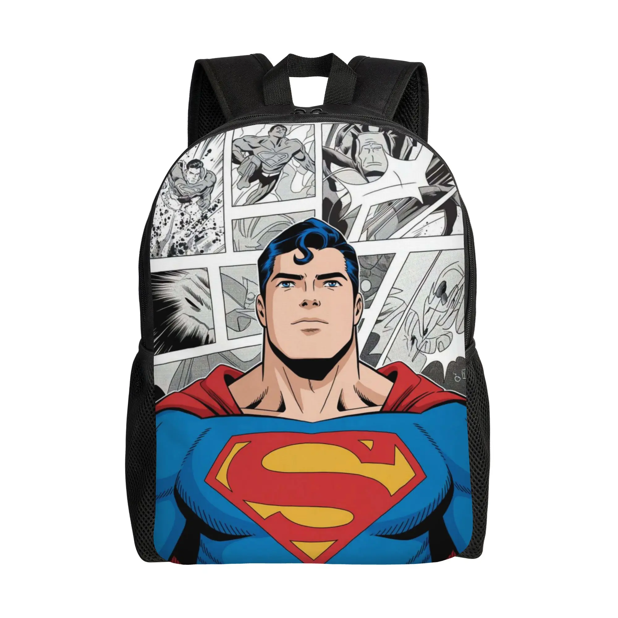 Back to school season Cool Superman Inside Comic Strip Panels Bookbag  Students Backpack