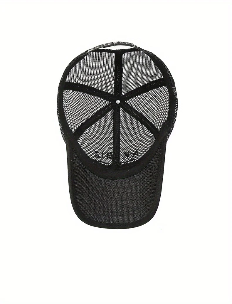 قبعة سائق الشاحنة الشبكية بنمط حروف للجنسين، حافة منحنية للحماية من الشمس، قبعة بيسبول رياضية سريعة الجفاف وجيدة التهوية للنساء والرجال #5