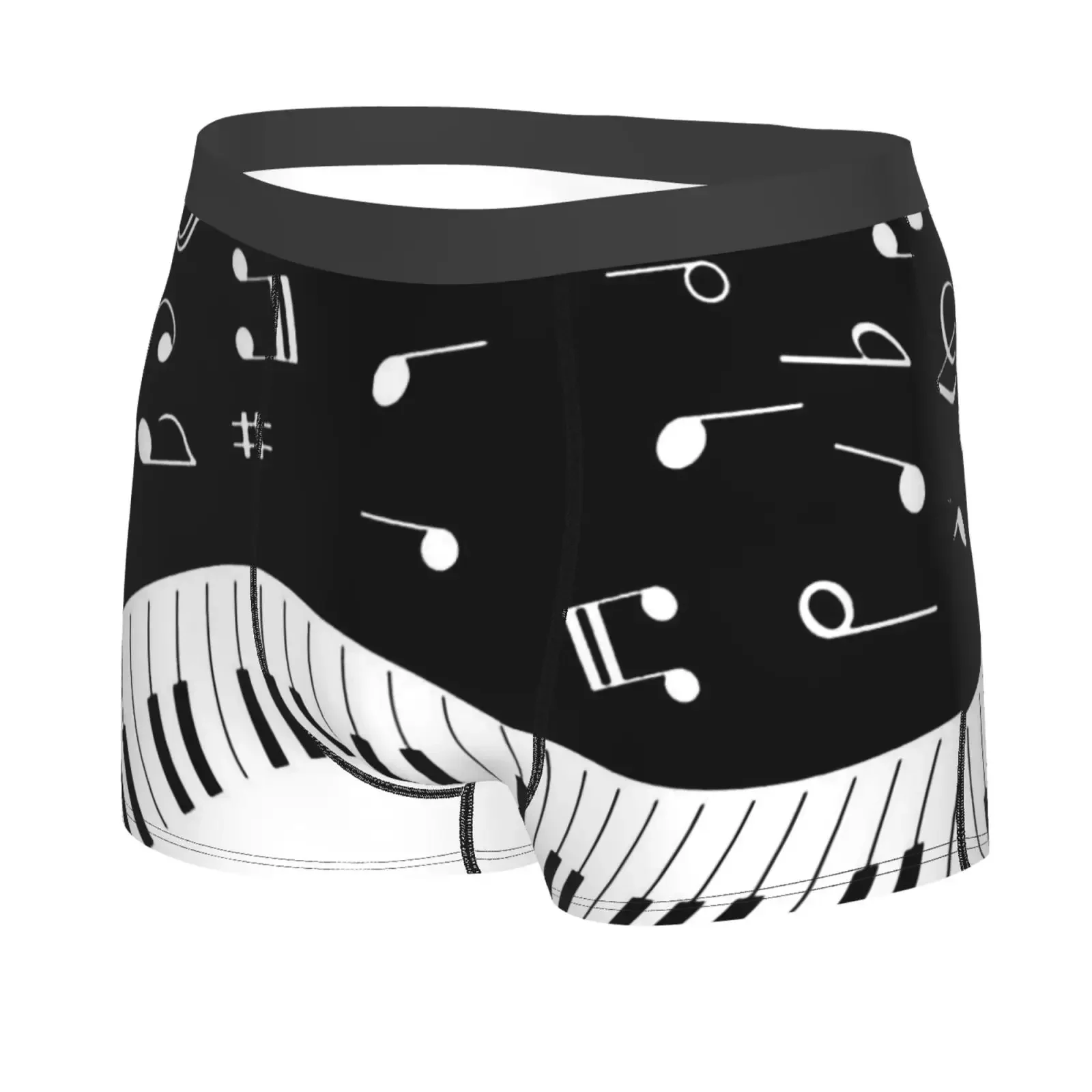 Abstract Piano Keys With Musical Notes Man's Boxer Briefs Breathable Funny Underwear High Quality Print Shorts Gift Idea