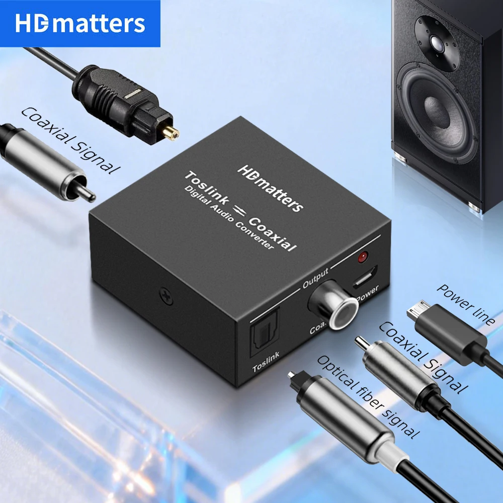 Cyfrowy konwerter audio Dwukierunkowy konwerter RCA Cyfrowy konwerter koncentryczny na optyczny Toslink Optyczny SPDIF Toslink na koncentryczny